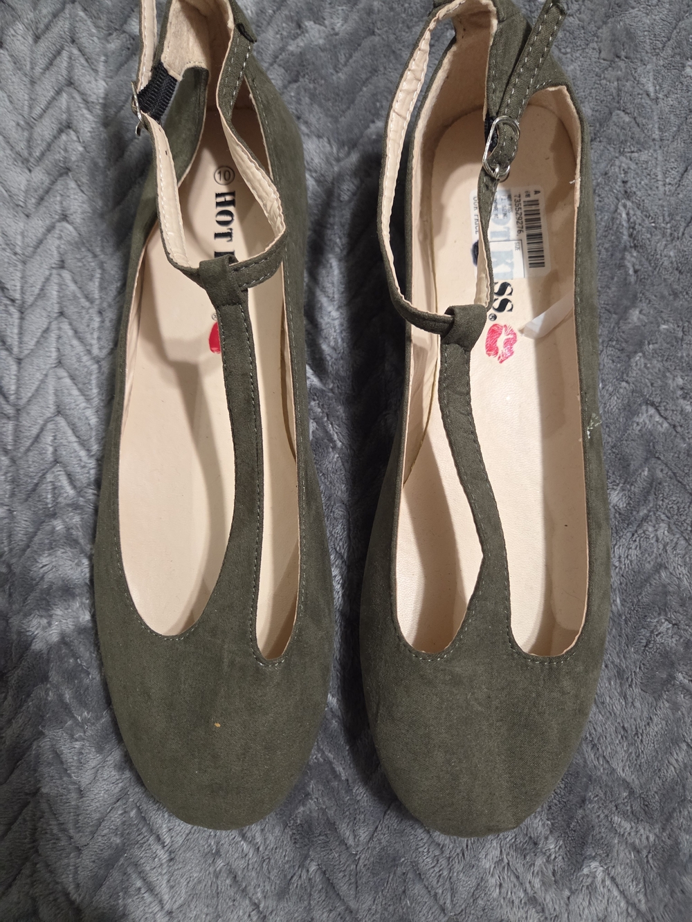 Hot Kiss Olive T-Strap Ballet Flats